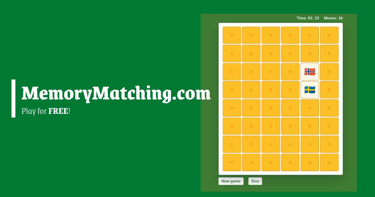 Memory Matching Games - Play for Free